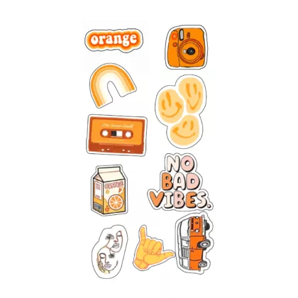 Orange Themed Stickers