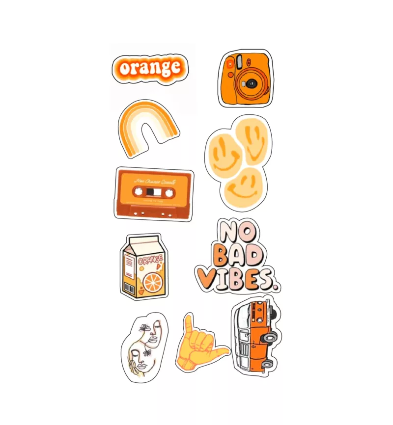 Orange Themed Stickers