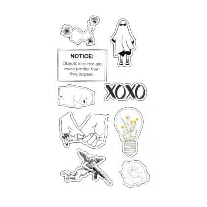 White Themed Stickers