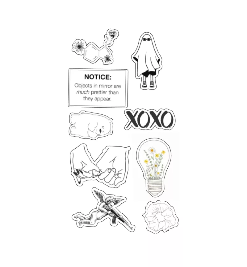 White Themed Stickers